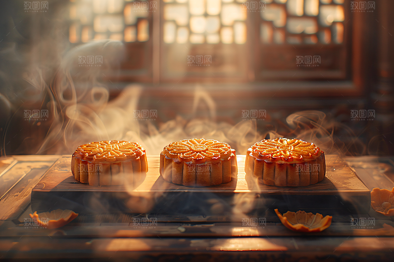 中秋月饼广式月饼传统节日摄影图