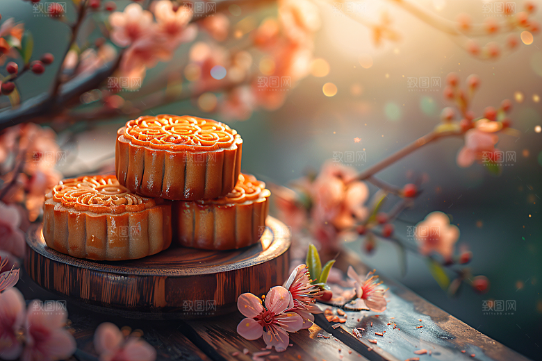 中秋月饼美味高清摄影图