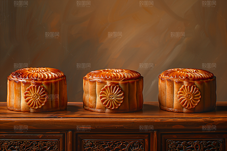 中秋月饼高清甜点摄影图