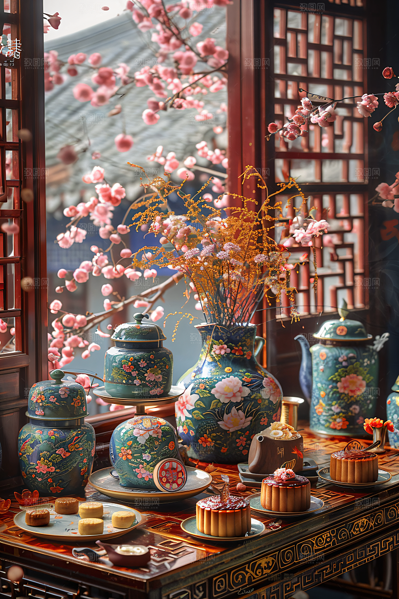 中秋月饼莲蓉月饼糕点摄影图