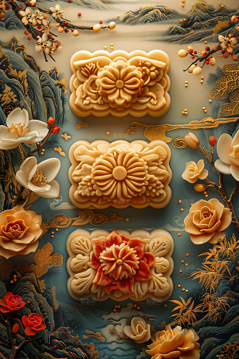 中秋月饼广式月饼中秋节摄影图