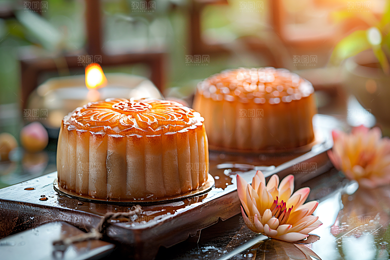 中秋月饼传统节日广式月饼摄影图