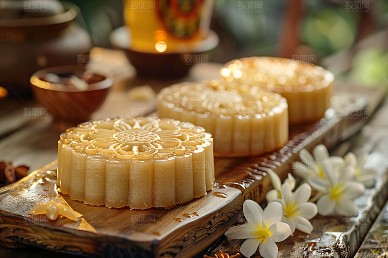 中秋月饼传统节日广式月饼摄影图