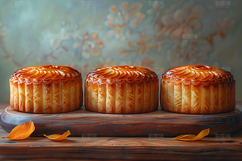 中秋月饼传统节日广式月饼摄影图