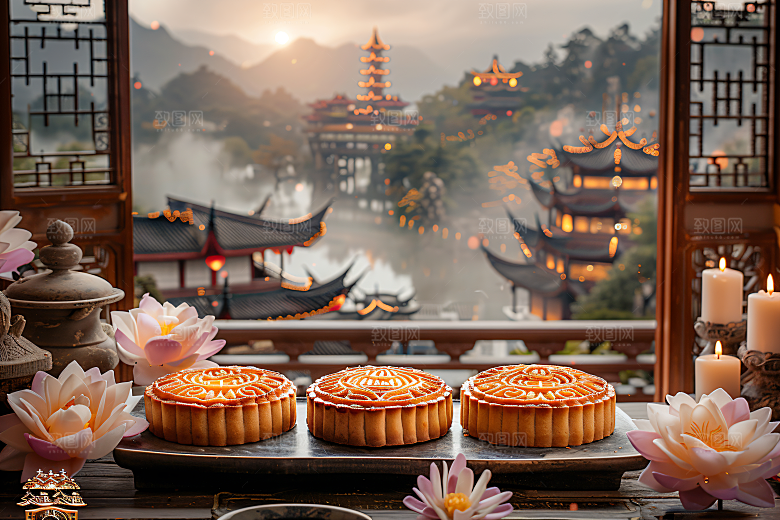 中秋月饼高清文化摄影图