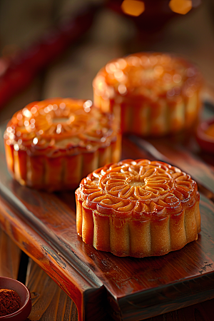 中秋月饼广式月饼糕点摄影图
