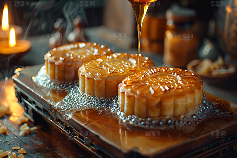 中秋月饼美食传统美食摄影图