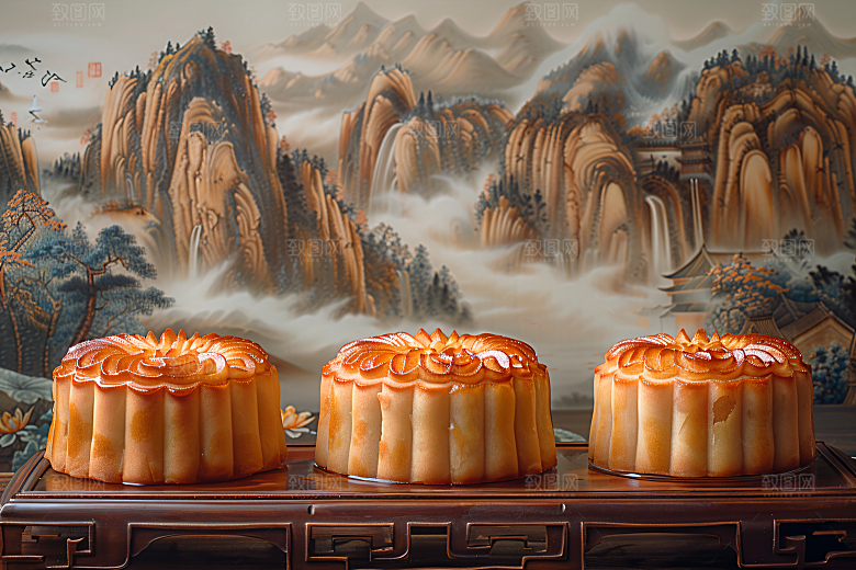中秋月饼糕点文化摄影图