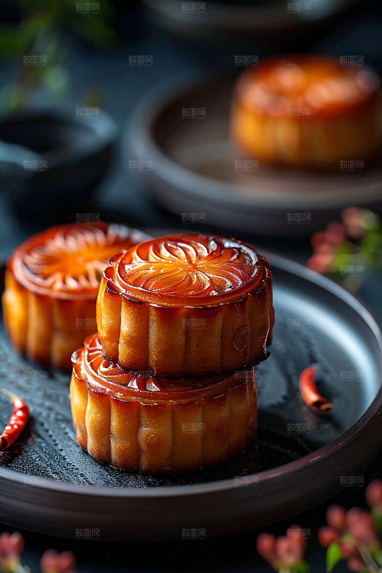 中秋月饼美食高清摄影图