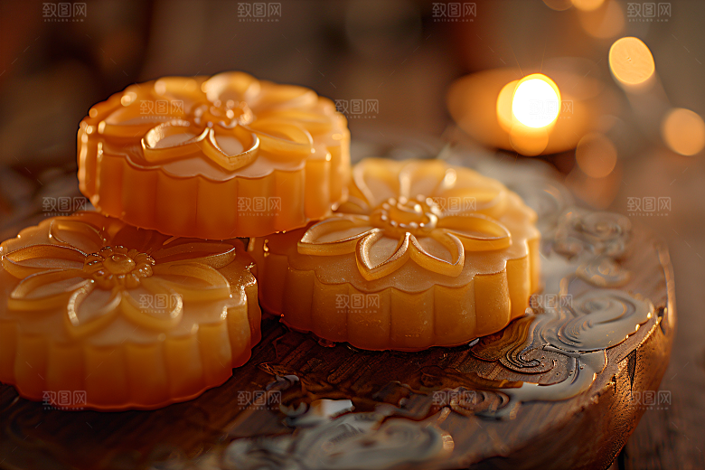 中秋月饼中秋节美食摄影图