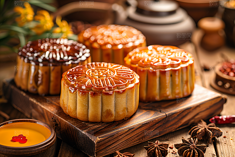 中秋月饼广式月饼中秋节摄影图