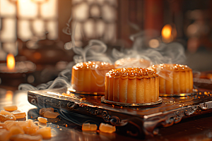 中秋月饼美味文化摄影图