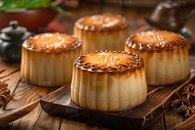 中秋月饼传统节日传统美食摄影图