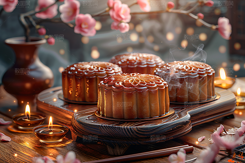 中秋月饼莲蓉月饼中秋节摄影图