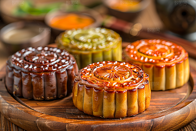 中秋月饼高清莲蓉月饼摄影图