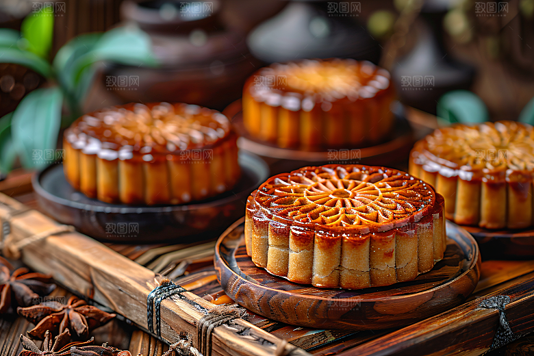 中秋月饼广式月饼美食摄影图