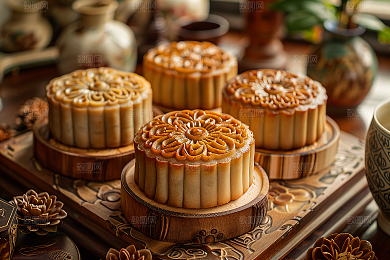 中秋月饼高清广式月饼摄影图