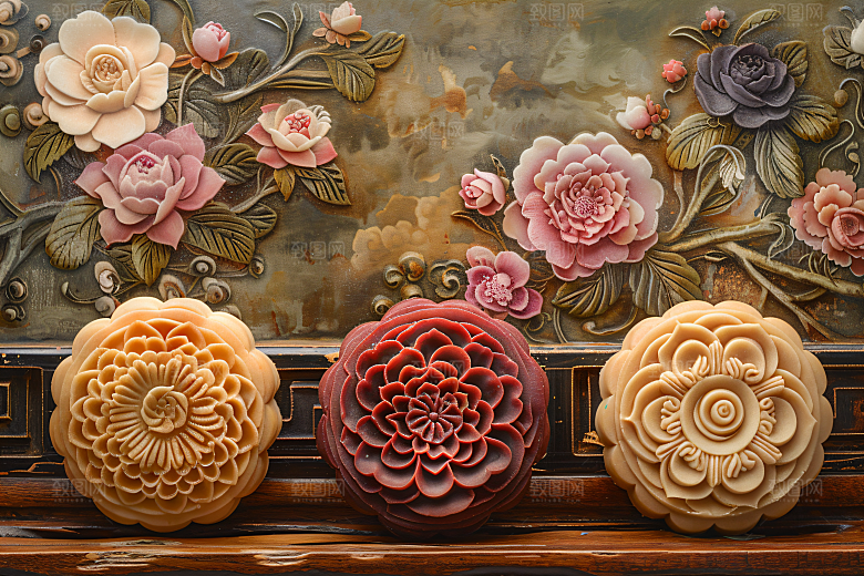 中秋月饼中秋节广式月饼摄影图
