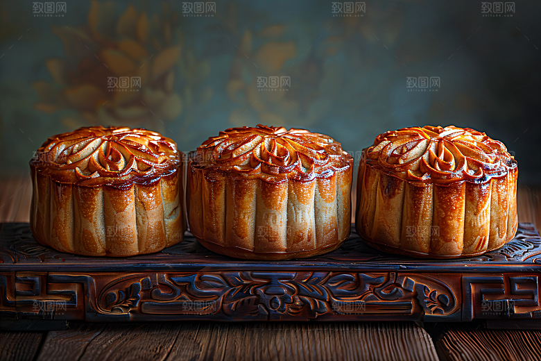 中秋月饼传统美食文化摄影图
