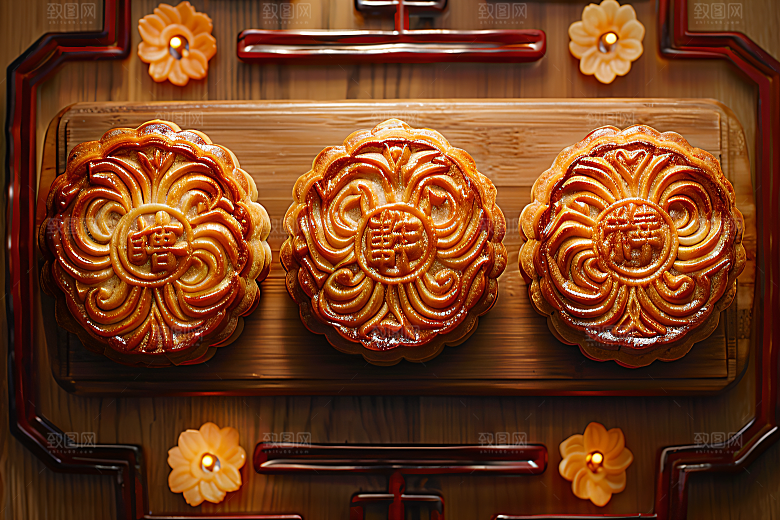 中秋月饼高清传统节日摄影图