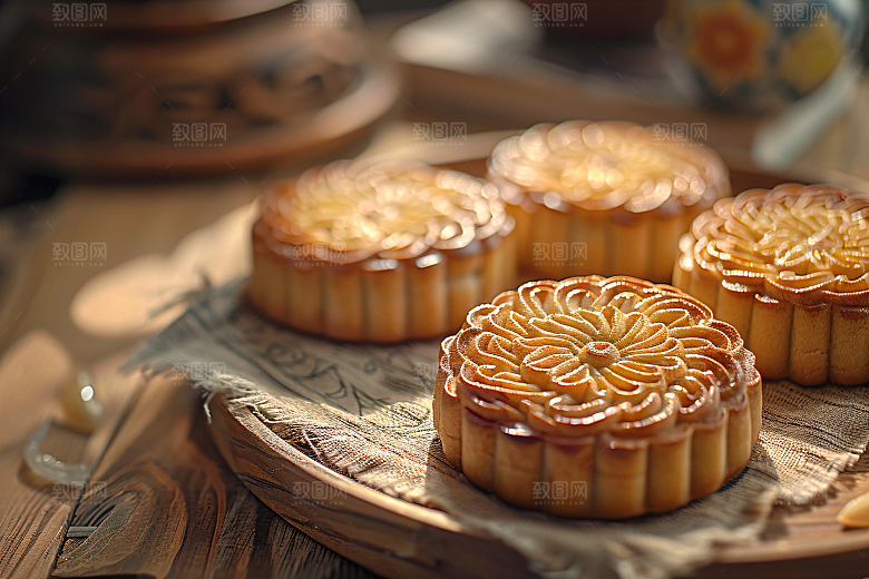 中秋月饼高清美食摄影图