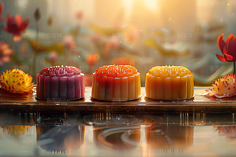 中秋月饼文化中秋节摄影图