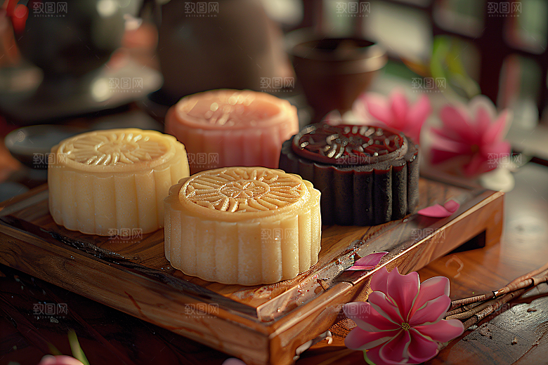 中秋月饼文化美食摄影图
