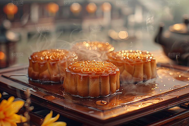 中秋月饼美食传统节日摄影图