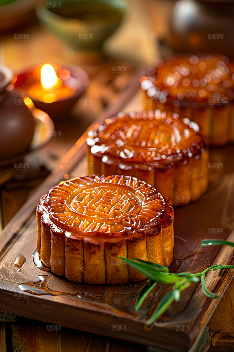 中秋月饼莲蓉月饼高清摄影图