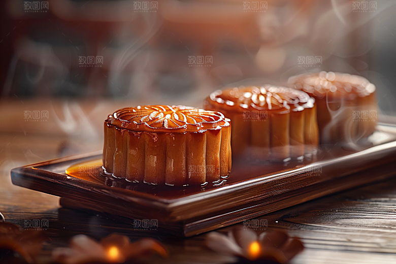 中秋月饼美食广式月饼摄影图