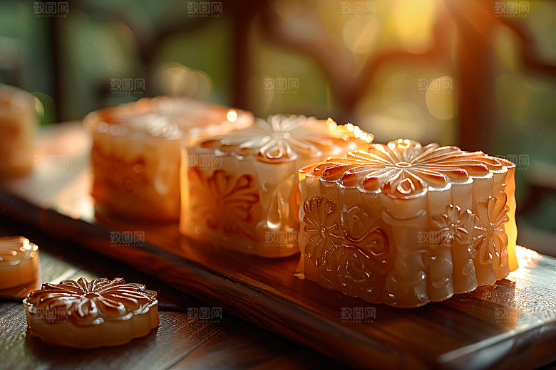中秋月饼高清甜点摄影图