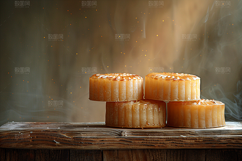 中秋月饼美食糕点摄影图