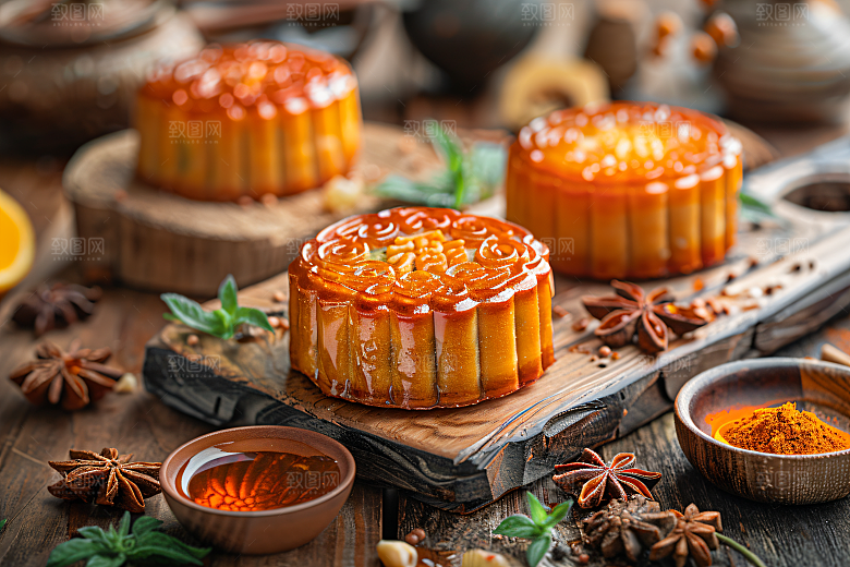 中秋月饼文化美食摄影图