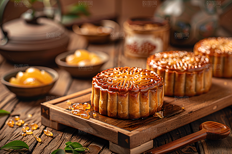 中秋月饼美味高清摄影图