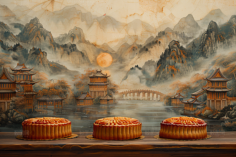 中秋月饼高清美食摄影图