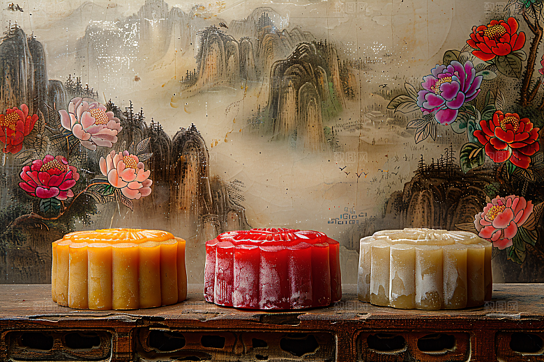 中秋月饼广式月饼传统节日摄影图