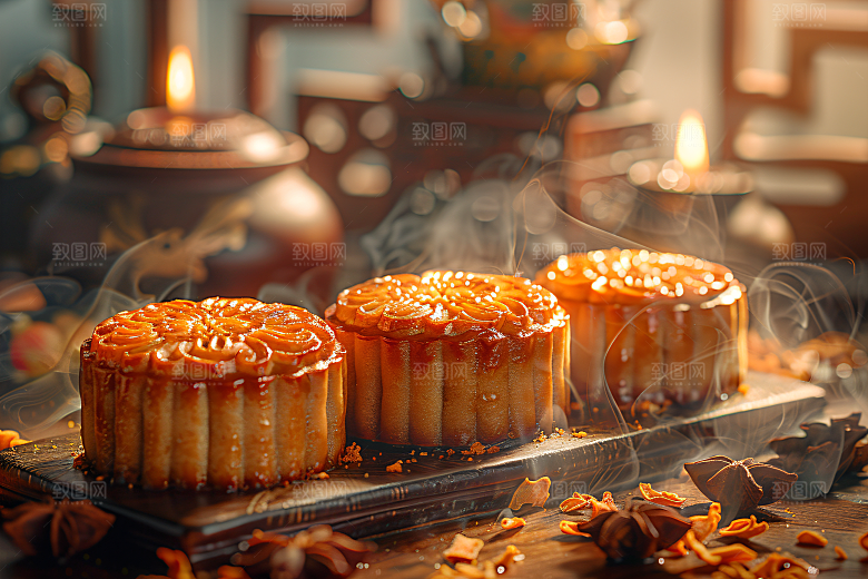 中秋月饼美味莲蓉月饼摄影图