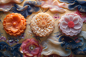 中秋月饼中秋节美味摄影图