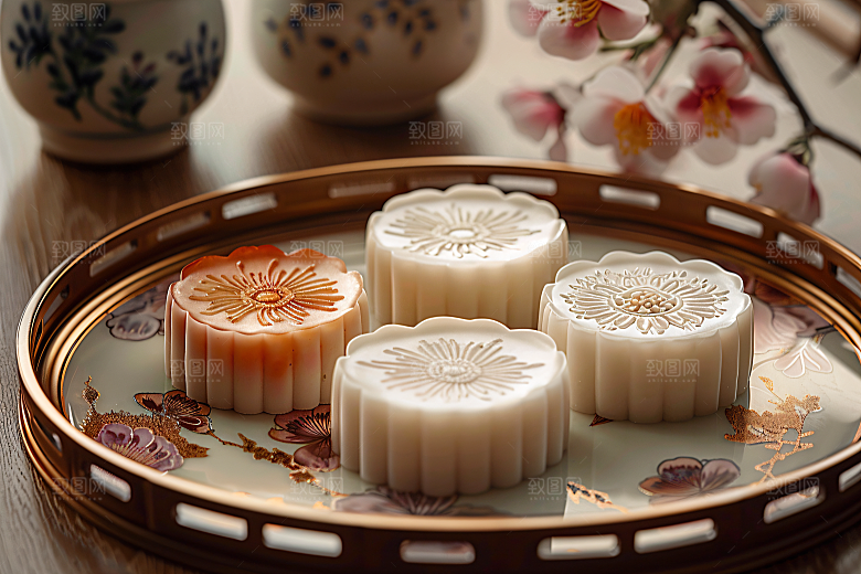 中秋月饼中秋节高清摄影图