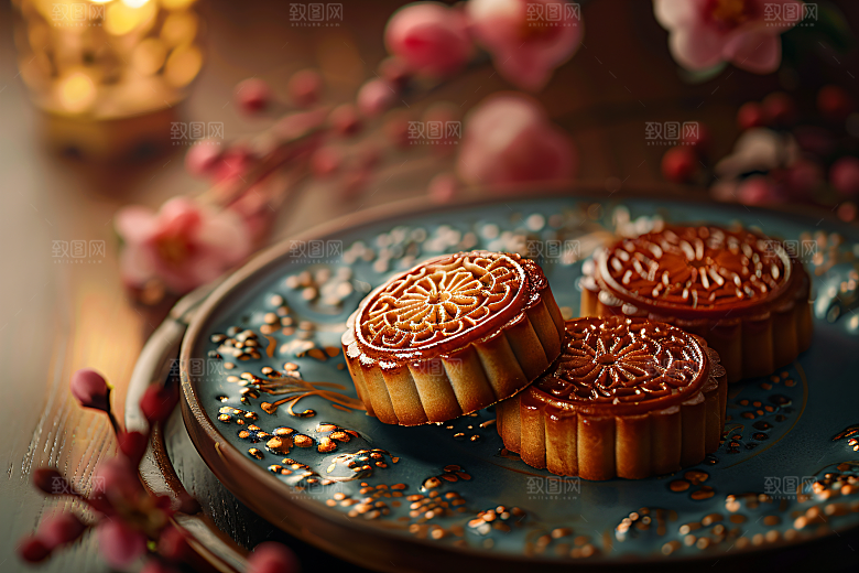 中秋月饼美食文化摄影图