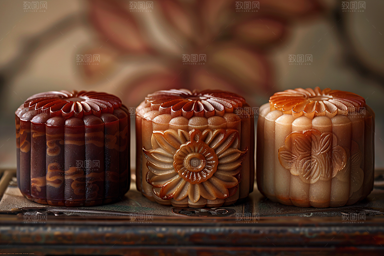 中秋月饼糕点习俗摄影图