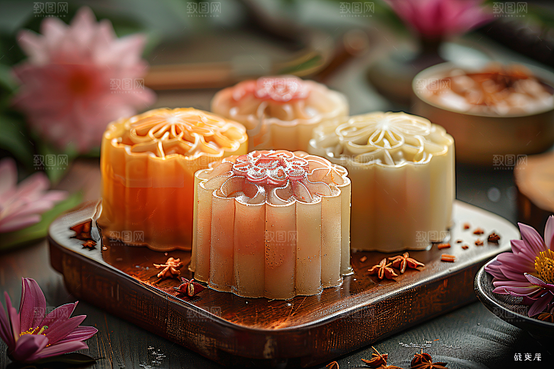 中秋月饼广式月饼莲蓉月饼摄影图