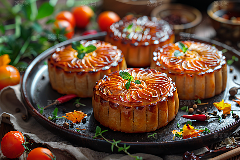 中秋月饼美味文化摄影图
