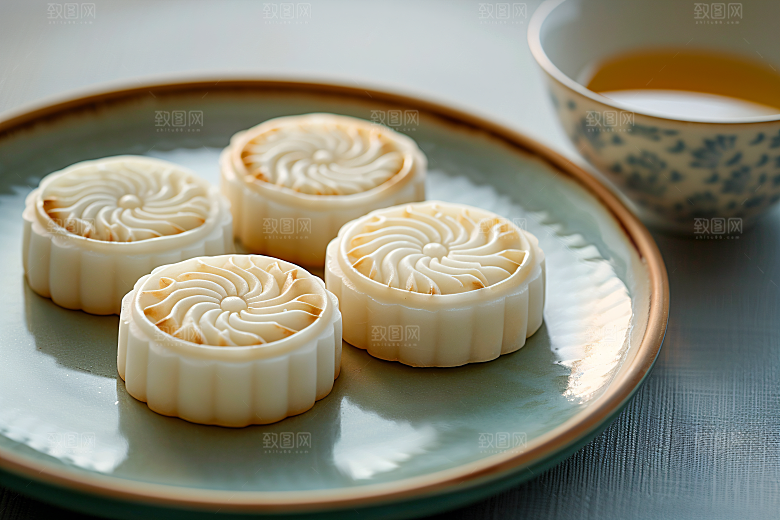 中秋月饼广式月饼习俗摄影图