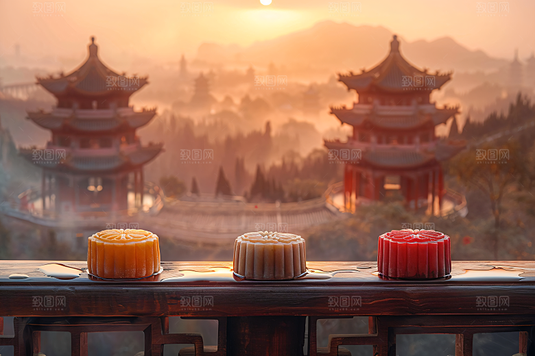 中秋月饼文化传统节日摄影图