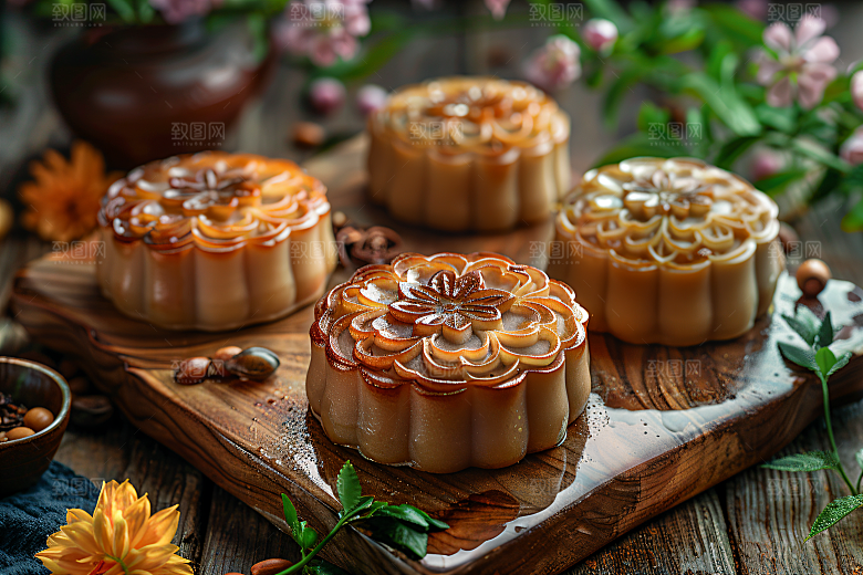 中秋月饼文化传统节日摄影图