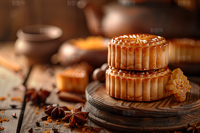 中秋月饼中秋节高清摄影图