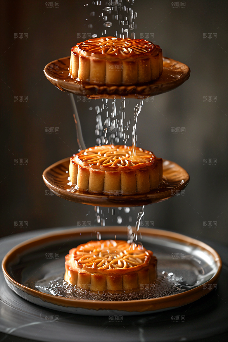 中秋月饼广式月饼甜点摄影图