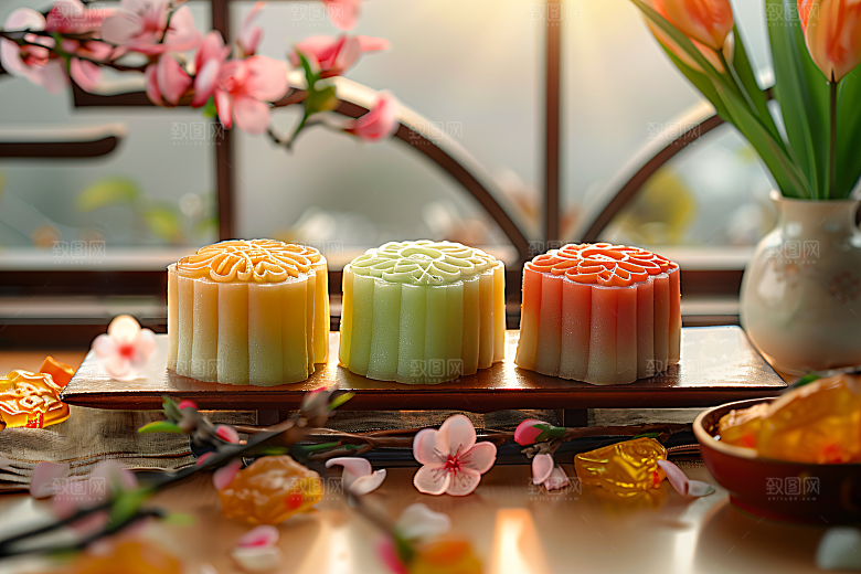 中秋月饼美食高清摄影图