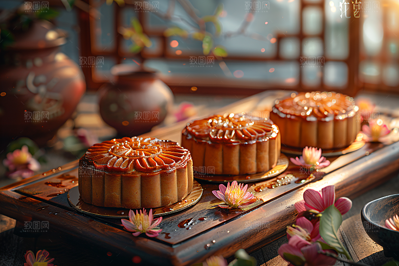中秋月饼高清传统节日摄影图